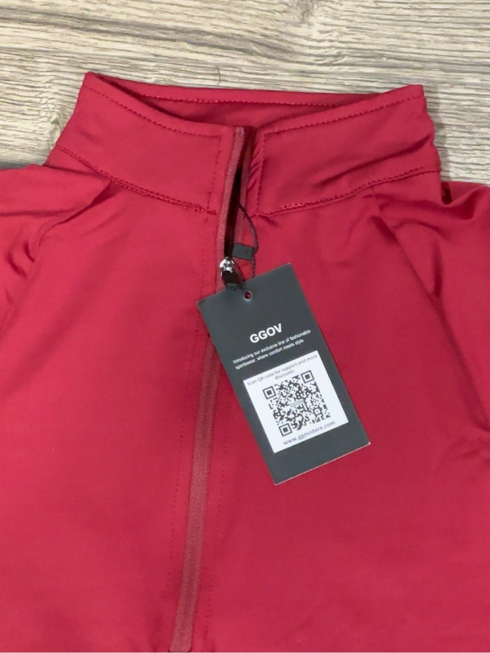 GGOV Women’s Burgundy Quarter Zip Long Sleeve Activewear Top Size Small - Picture 3 of 6